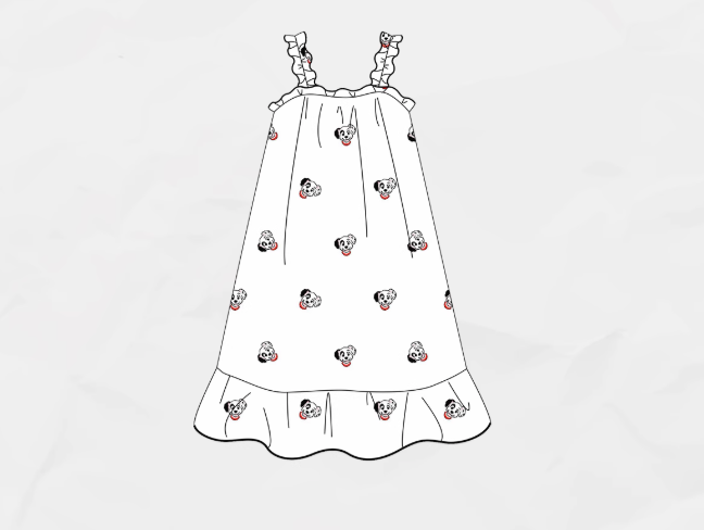 Dalmatian Print Cotton Sleep Dress for Women – Cute Sleeveless Nightgown | Summer Loungewear with Adjustable Straps