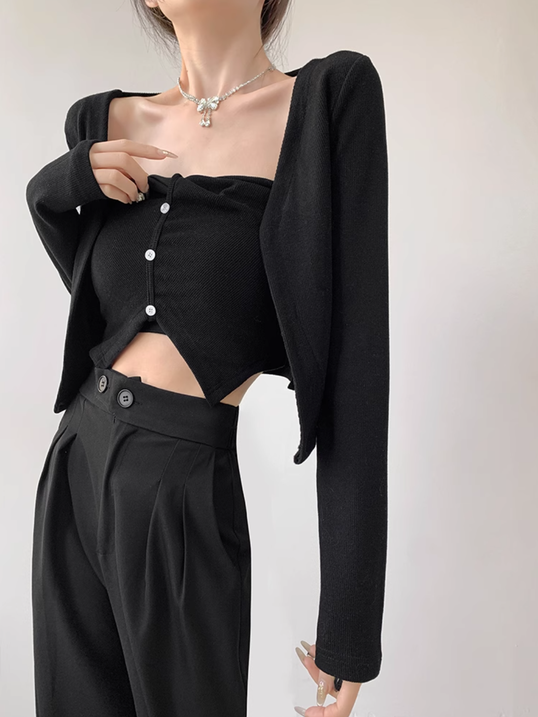 Asymmetrical Mesh Strap Crop Top β Sexy Slim-Fit Buttoned Cami for Summer Looks