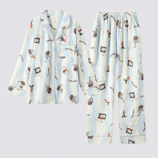 Pooh Bear Long Sleeve Pajama Set for Women – Cute &amp; Soft Spring/Summer Loungewear | Wearable Outdoors