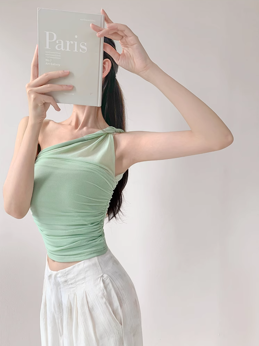 Asymmetrical Mesh Strap Crop Top – Sexy Slim-Fit Buttoned Cami for Summer Looks