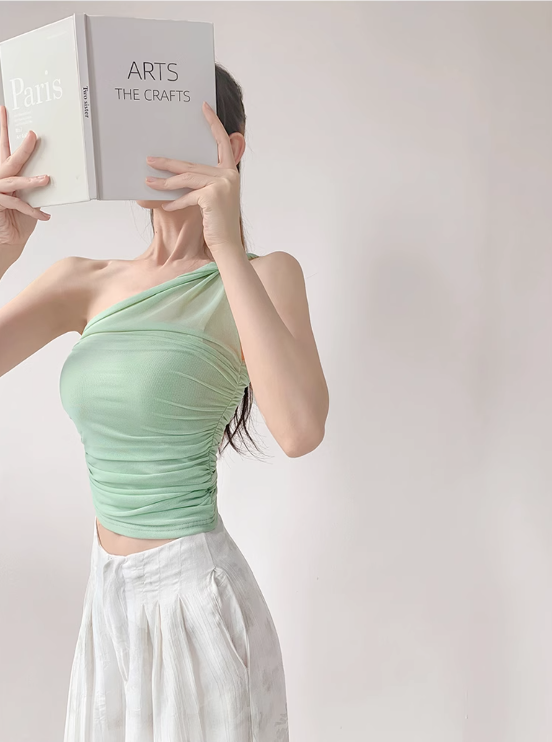 Asymmetrical Mesh Strap Crop Top – Sexy Slim-Fit Buttoned Cami for Summer Looks